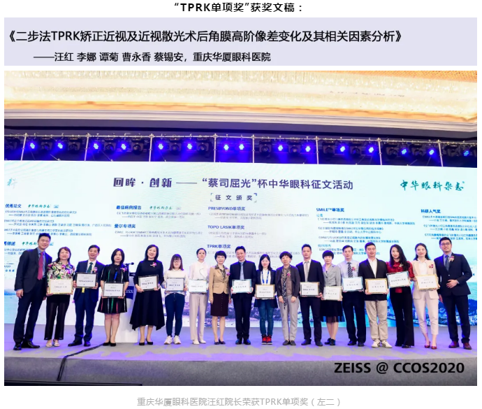 热烈祝贺重庆新利体育汪红院长团队文稿入围“中华眼科杂志蔡司屈光杯”中华眼科征文活动并获TPRK单项奖!1.png